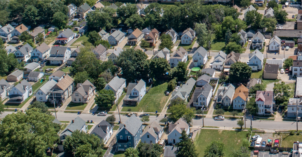 Arial view of part of the Old Brooklyn neighborhood.